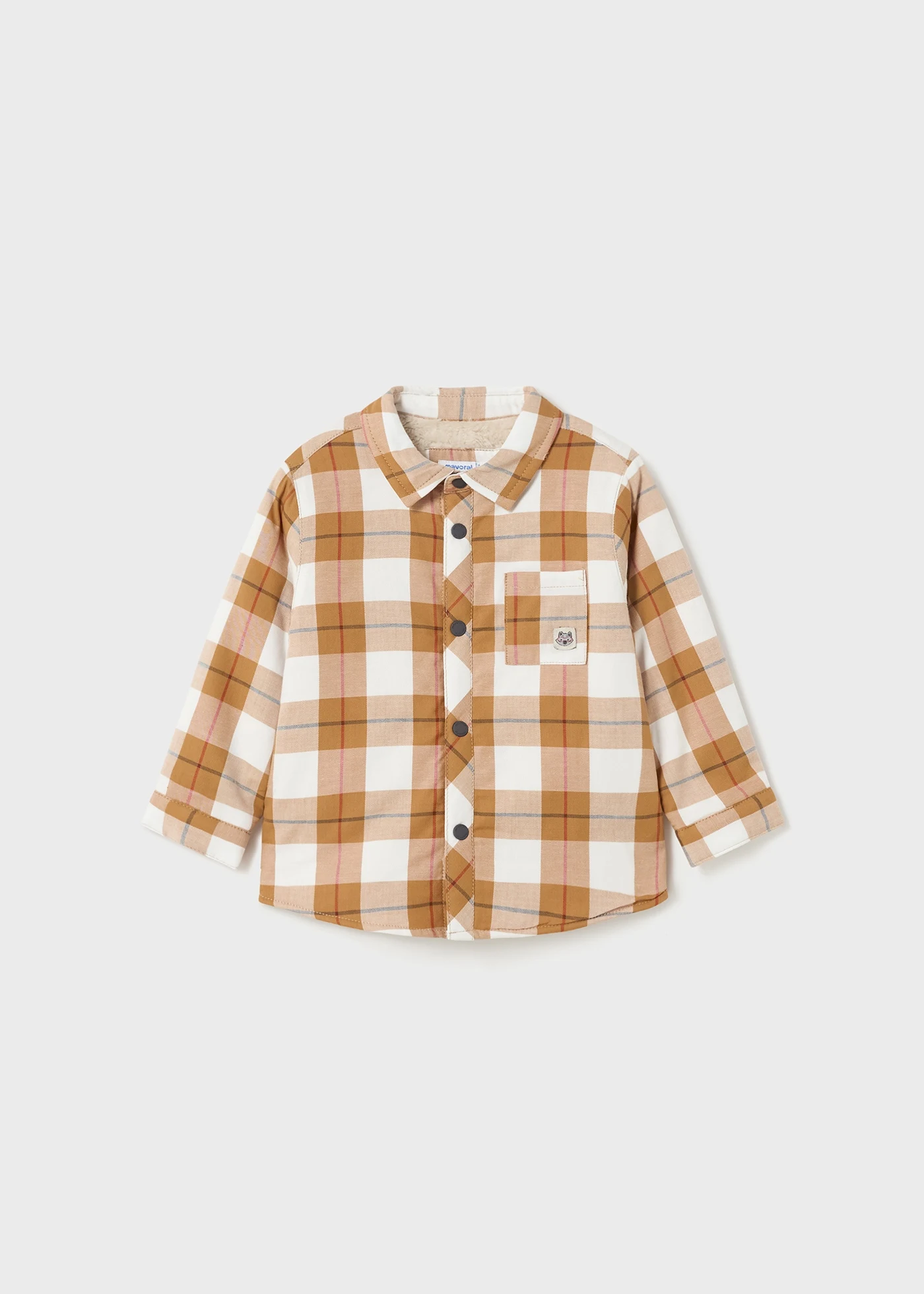 Mayoral Lined Checked Shirt Style 2175 - Peanut